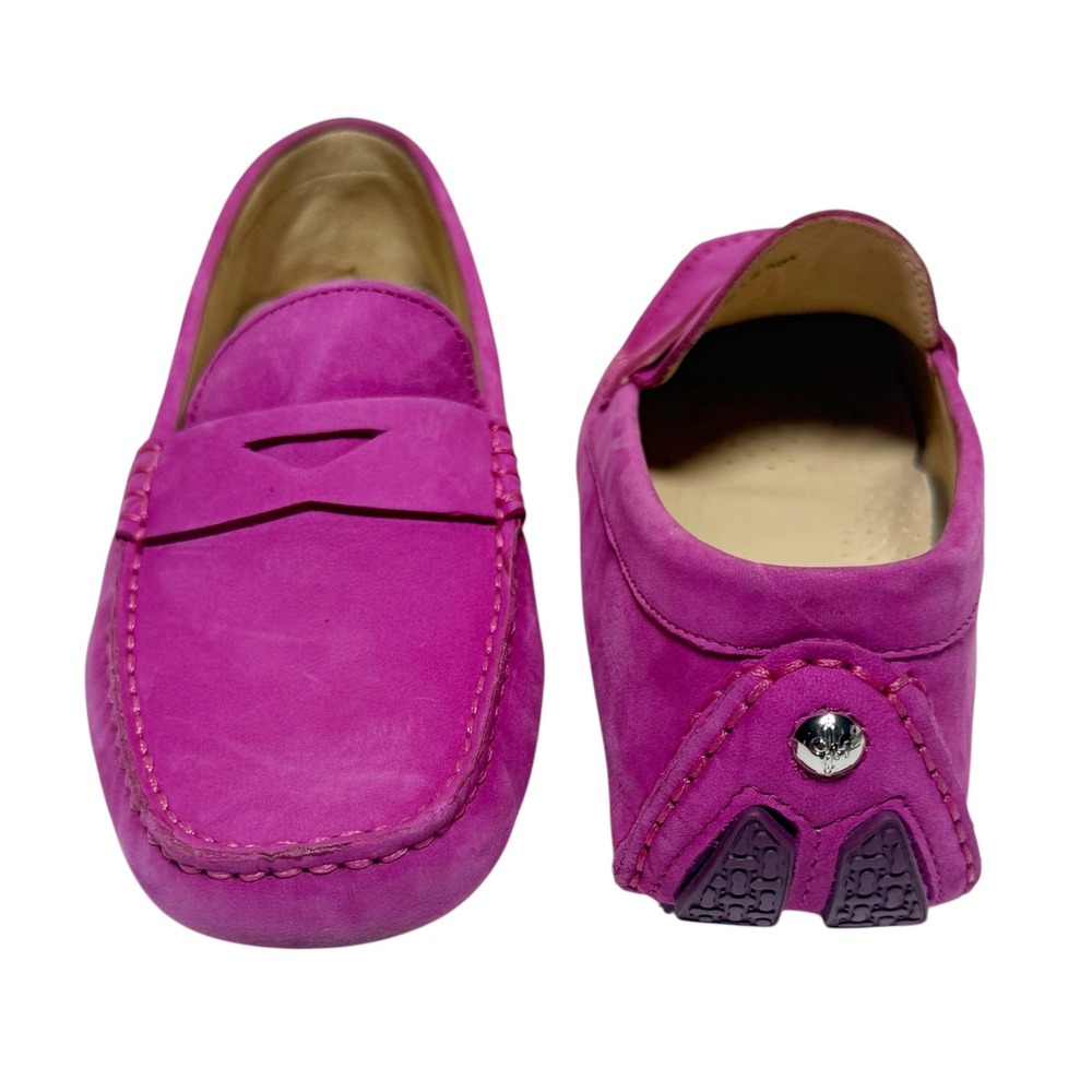 Cole Haan Fuchsia Suede Penny Loafers - Picture 3 of 9